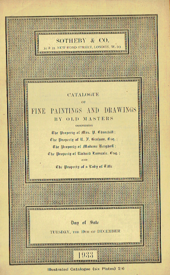 Sotheby & Co. December 1933 Fine Paintings & Drawings (Digital only)