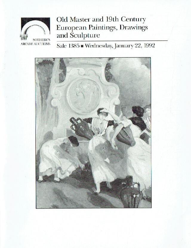 Sothebys January 1992 Old Master & 19th Century European Paintings, Drawings and