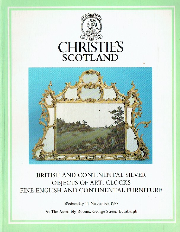 Christies November 1987 British & Continental Silver Clocks, Fine English and Co