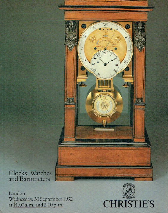 Christies September 1992 Clocks, Watches & Barometers