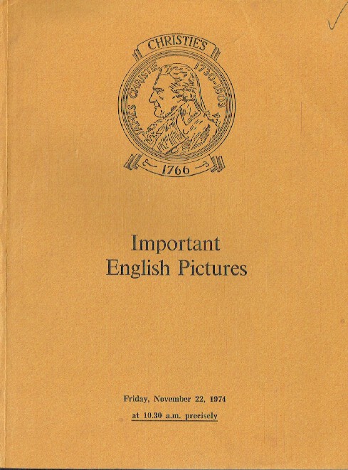 Christies November 1974 Important English Pictures