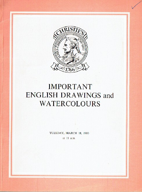 Christies March 1980 Important English Drawings & Watercolours