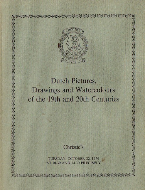 Christies October 1974 Fine Pictures & Drawings from 16th to 20th Century