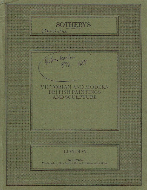 Sothebys April 1985 Victorian & Modern British Paintings and Sculpture