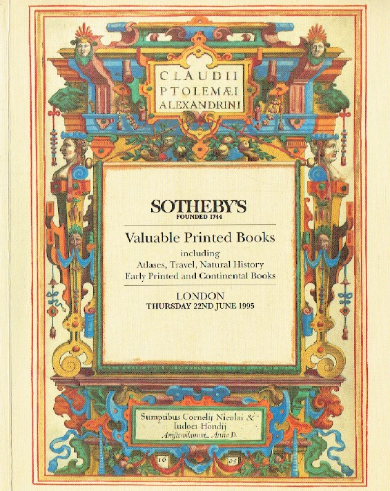 Sothebys June 1995 Valuable Printed Books inc. Atlases, Travel etc.