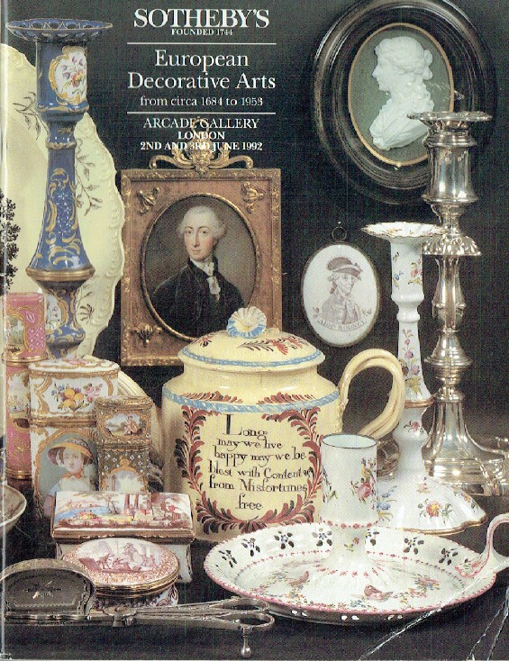 Sothebys June 1992 European Decorative Arts from Circa 1684 to 1953