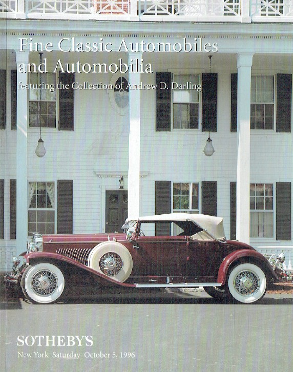 Sothebys October 1996 Fine Classic Automobiles & Automobilia (Digital Only)