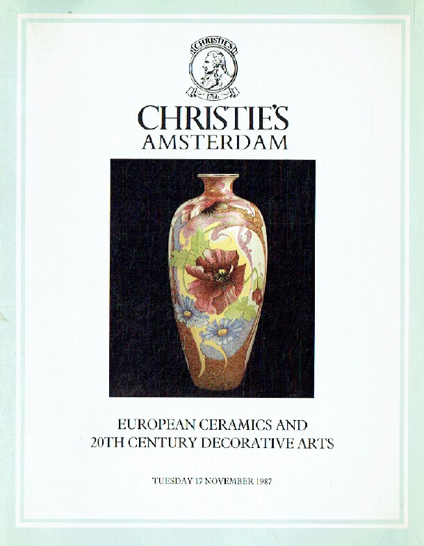 Christies November 1987 European Ceramics & 20th Century Decorative Arts