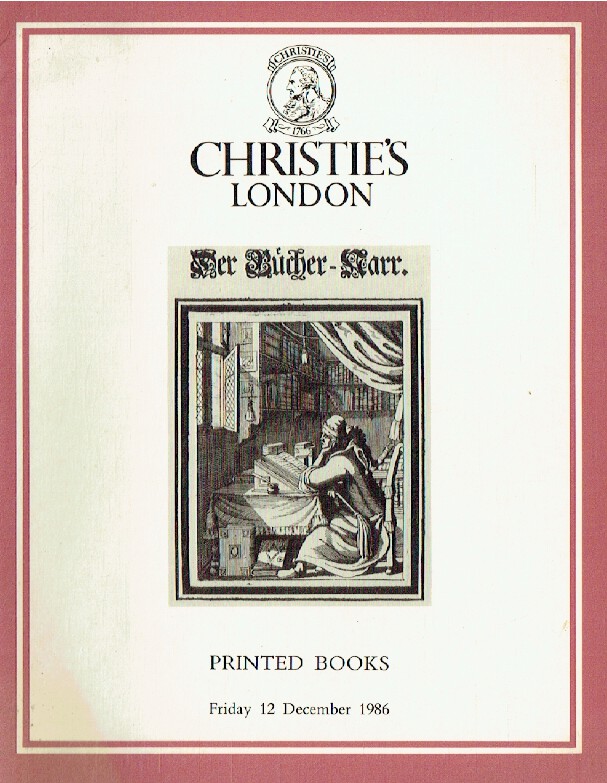 Christies December 1986 Printed Books