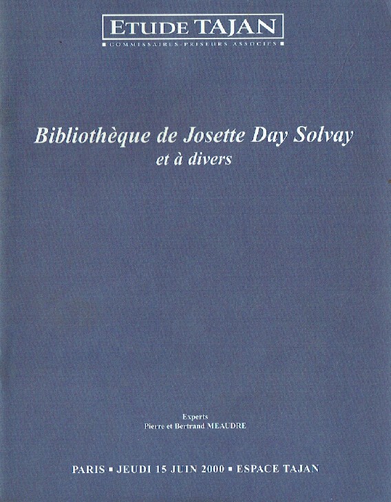 Etude Tajan June 2000 The Josette Day Solvay Library Etude Tajan June 2000 The Josette Day Solvay Library