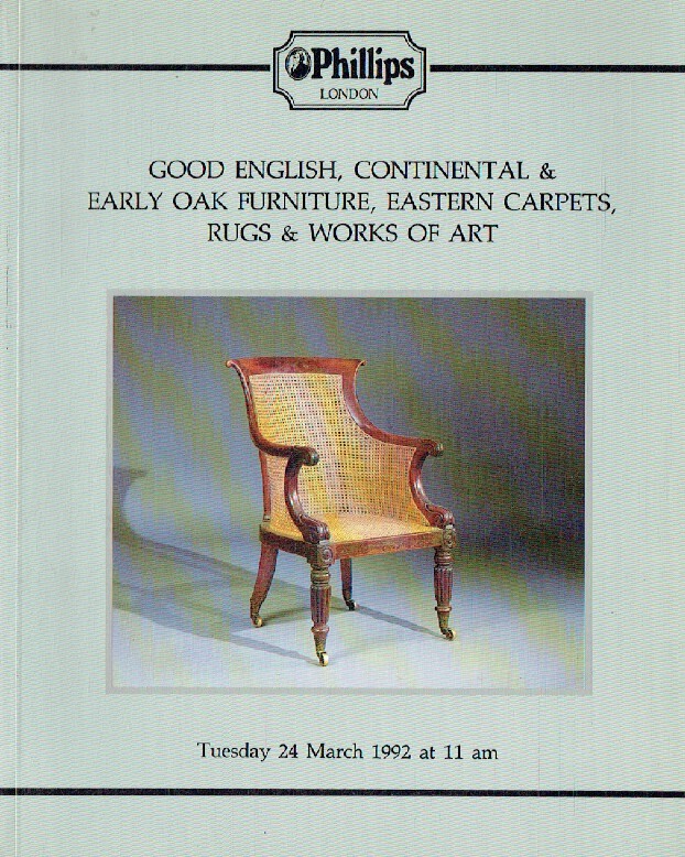 Phillips March 1992 Good English, Continental & Early Oak Furniture, Eastern Car