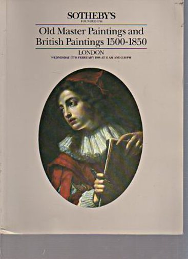 Sothebys 1988 Old Masters Paintings, British Paintings 1500-1850