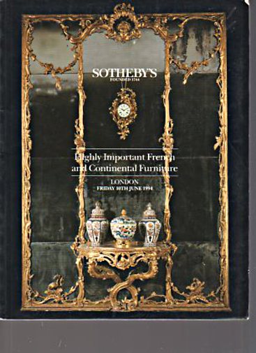 Sothebys 1994 Highly Important French & Continental Furniture