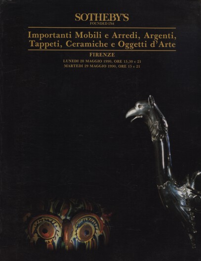 Sothebys 1990 Important Furniture, Silver, Carpets, Ceramics