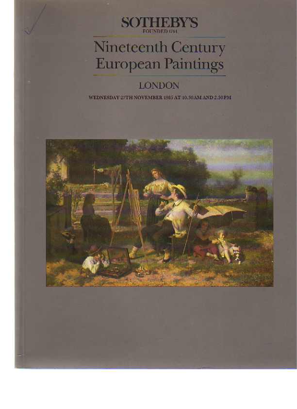 Sothebys November 1985 19th Century European Paintings