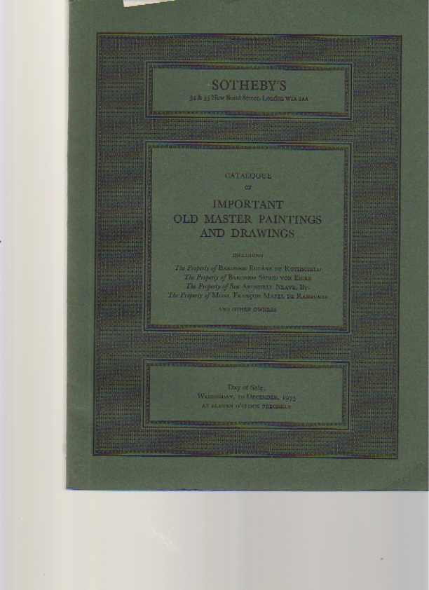 Sothebys December 1975 Important Old Master Paintings