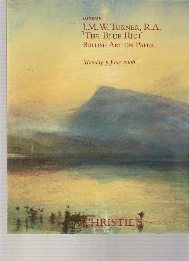 Christies 2006 'The Blue Rigi' by JMW Turner RA