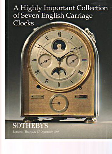 Sothebys 1998 Important Collection of 7 English Carriage Clocks (Digital only)