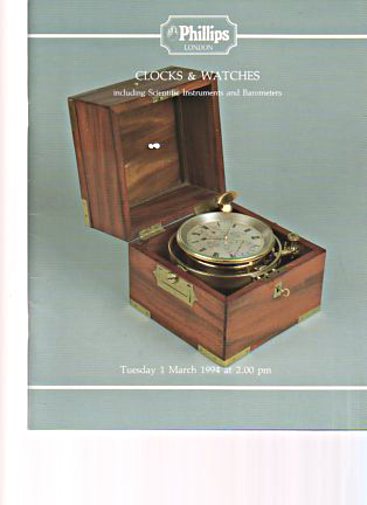 Phillips 1994 Clocks, Watches, Scientific Instruments Barometers