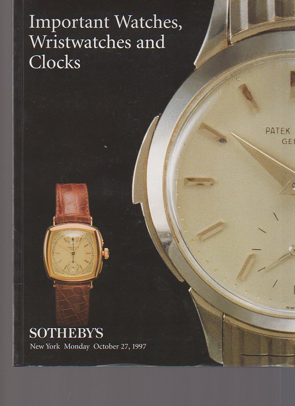 Sothebys October 1997 Important Watches, Wristwatches & Clocks (Digital Only)