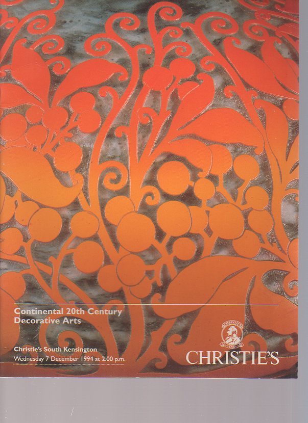 Christies 1994 Continental 20th Century Decorative Arts