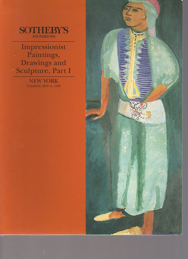 Sothebys 1993 Impressionist Paintings, Drawings, Sculpture Part I (Digital Only)