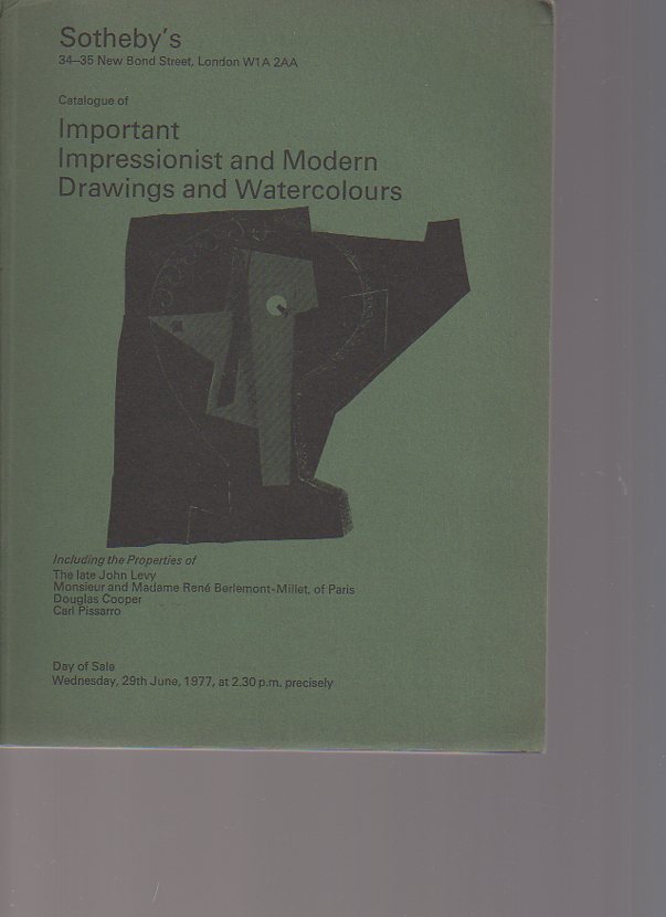 Sothebys June 1977 Important Impressionist, Modern Drawings