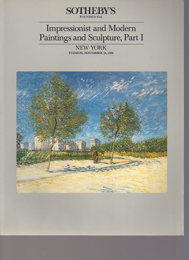 Sothebys 1986 Impressionist & Modern Paintings Part I