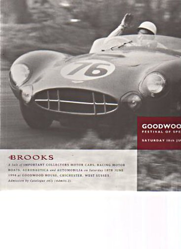 Brooks 1994 Collectors' Cars, Racing Boats, Aeronautica