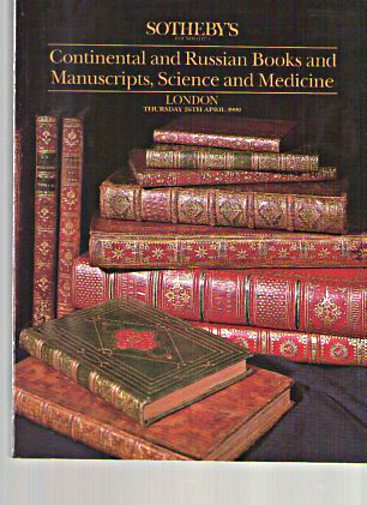 Sothebys 1990 Continental & Russian Books, Science & Medicine