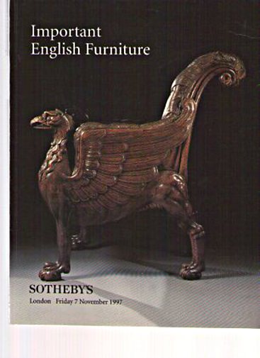 Sothebys November 1997 Important English Furniture (Digital Only)