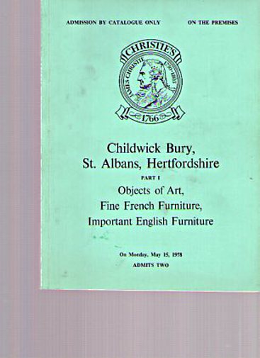 Christies 1978 Childwick Bury (English & French Furniture) 2 vol