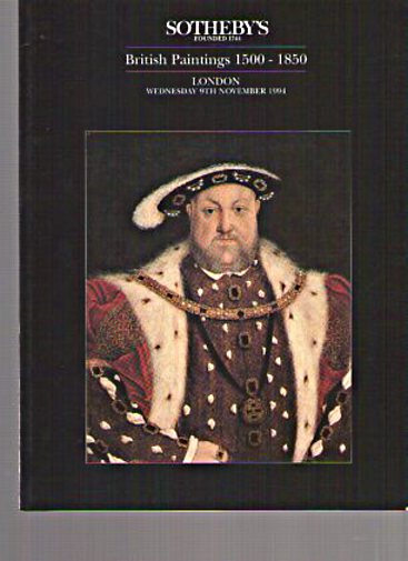 Sothebys November 1994 British Paintings 1500 -1850