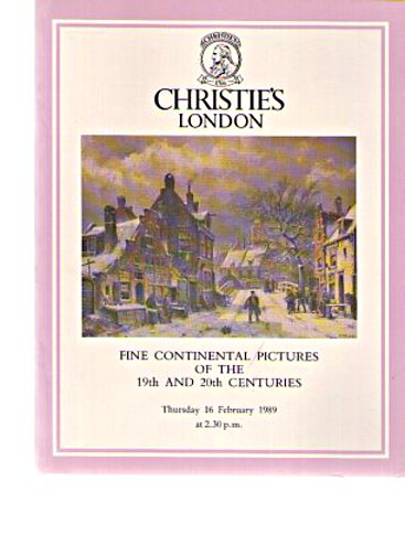 Christies February 1989 Fine Continental Pictures 19th & 20th Centuries