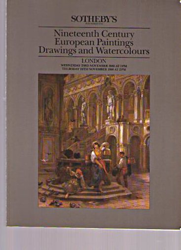 Sothebys 1988 19th C European Paintings, Drawings, Watercolours