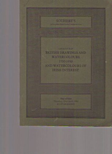 Sothebys 1982 British Drawings, Watercolours & Irish interest