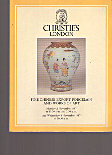 Christies November 1987 Fine Chinese Export Porcelain Works Art