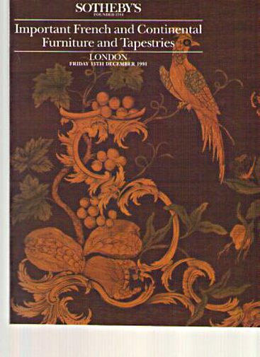 Sothebys 1991 Important French & Continental Furniture