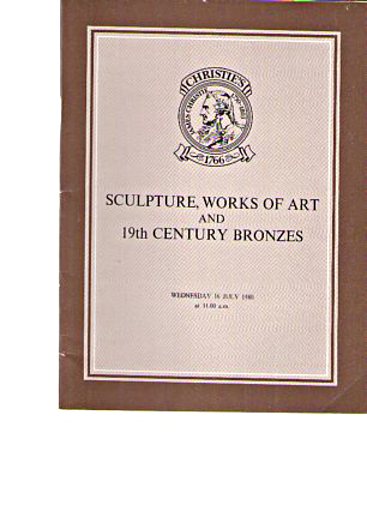 Christies 1980 Sculpture, Works of Art & 19th Century Bronzes