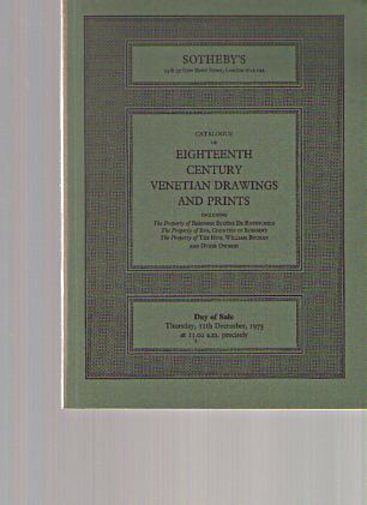 Sothebys 1975 18th Century Venetian Old Master Drawings, Prints