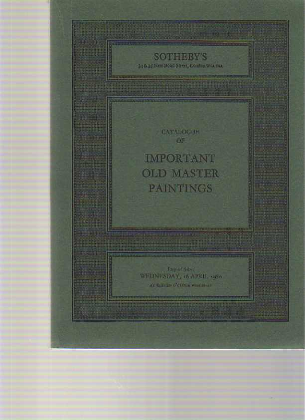 Sothebys April 1980 Important Old Master Paintings