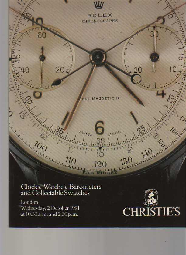 Christies 1991 Clocks, Watches, Barometers, Collectable Swatches