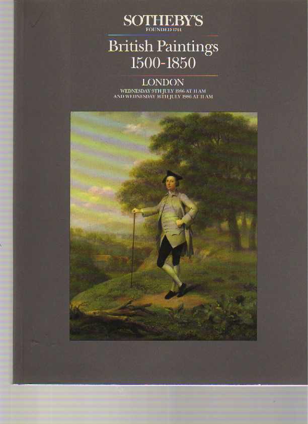 Sothebys 1986 British Paintings 1500 - 1850