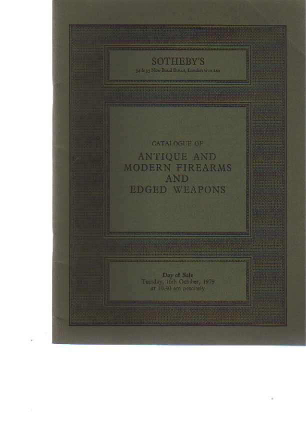 Sothebys 1979 Antique & Modern Firearms Edged Weapons