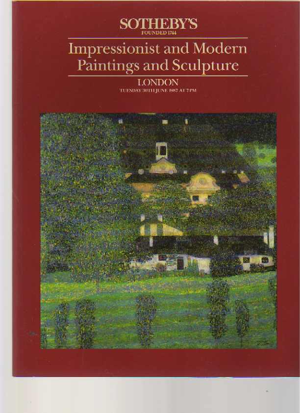 Sothebys June 1987 Impressionist & Modern Paintings & Sculpture