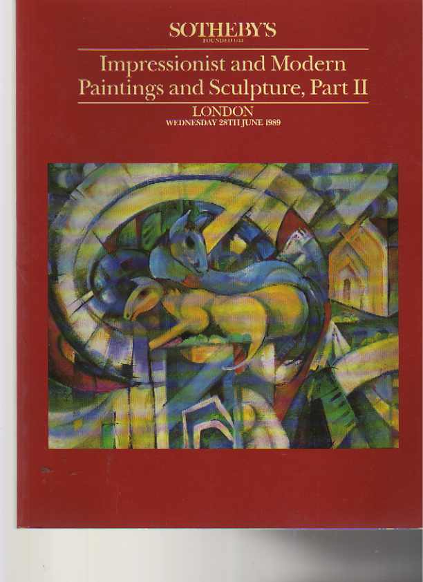 Sothebys 1989 Impressionist, Modern Paintings, Sculpture PartII