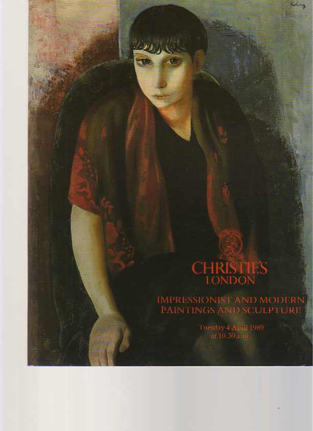 Christies April 1989 Impressionist & Modern Paintings & Sculpture