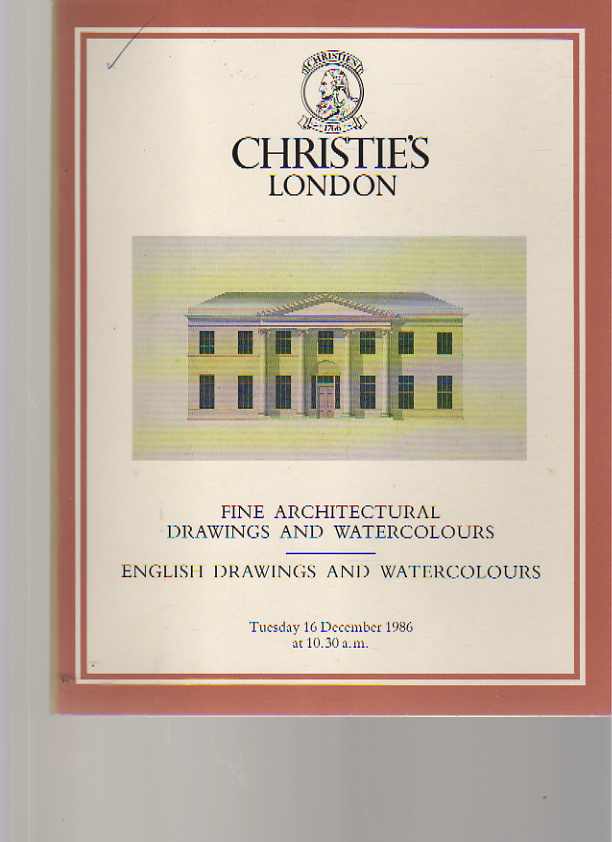 Christies 1986 Fine Architectural Drawings Watercolours