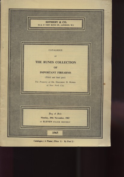 Sothebys 1965 Runes Collection of Important Firearms