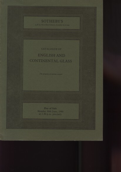 Sothebys 1980 English & Continental Glass